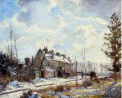 卡米耶 毕沙罗 : Louveciennes Road, Snow Effect